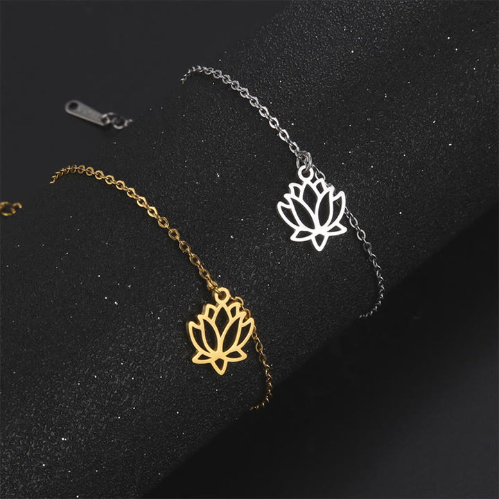 Buddha Stones Lotus Pattern Titanium Steel Enlightenment Bracelet - image 15