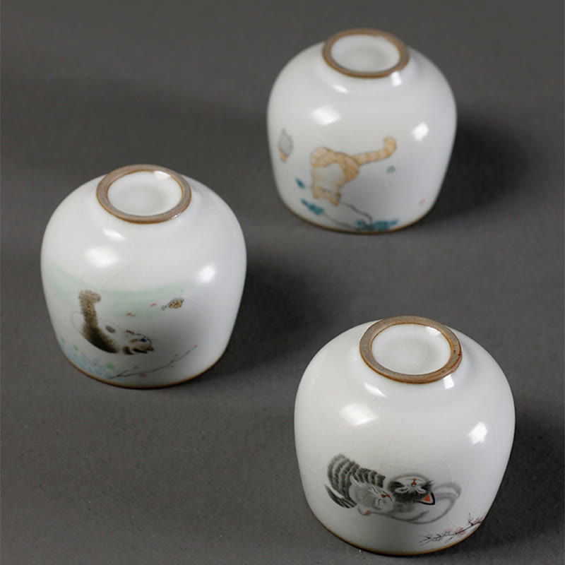 Buddha Stones Cute Cat Branches Teacup Kung Fu Tea Cup With Gift Box - image 11