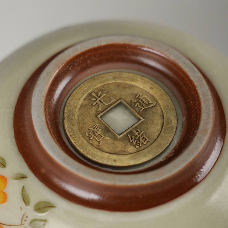 Buddha Stones Bird On Branches Copper Coin Teacup Kung Fu Tea Cup - image 5