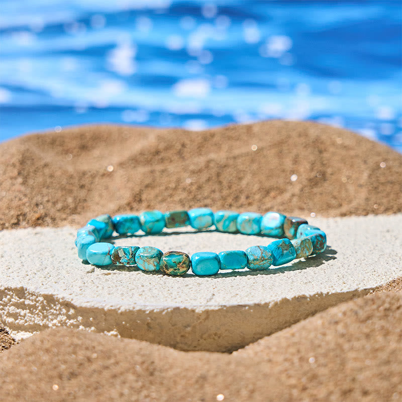 Buddha Stones Natural Colorful Emperor Stone Oval Square Beads Anti-stress Bracelet - image 5