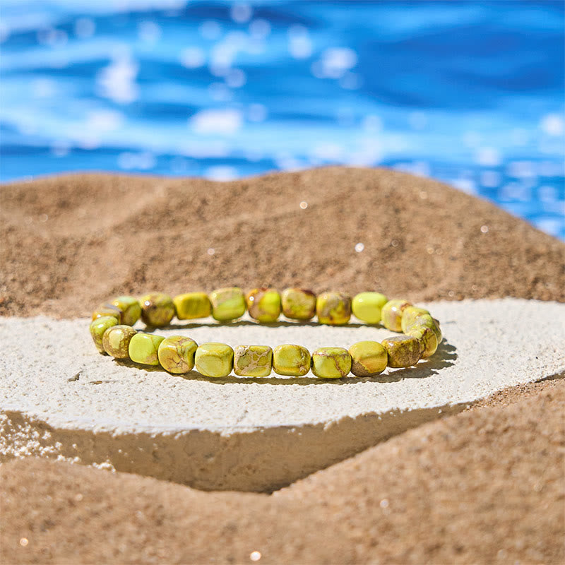 Buddha Stones Natural Colorful Emperor Stone Oval Square Beads Anti-stress Bracelet - image 12