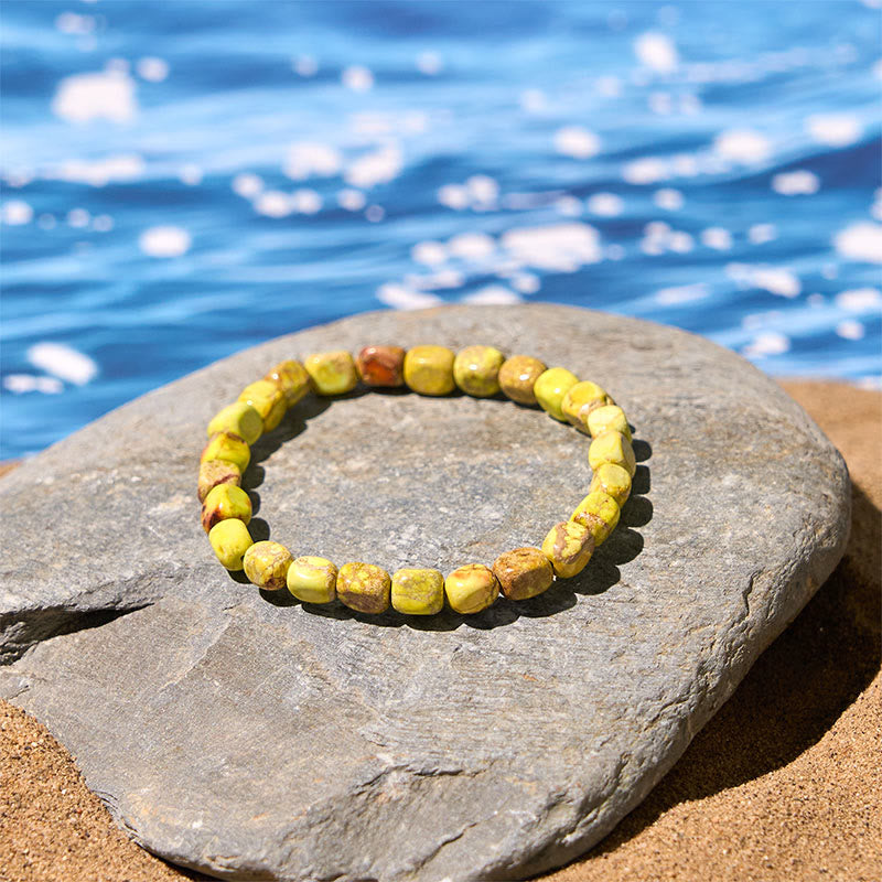 Buddha Stones Natural Colorful Emperor Stone Oval Square Beads Anti-stress Bracelet - image 11