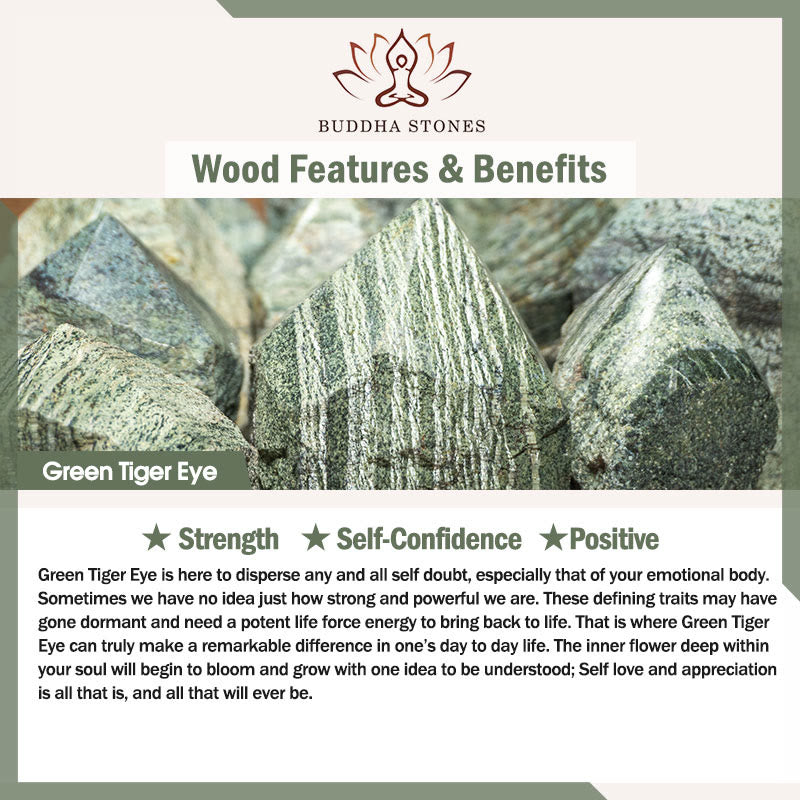 Buddha Stones Natural Grey Jasper Kambamba Jasper Tiger Eye Om Mani Padme Hum Protection Bracelet - image 13