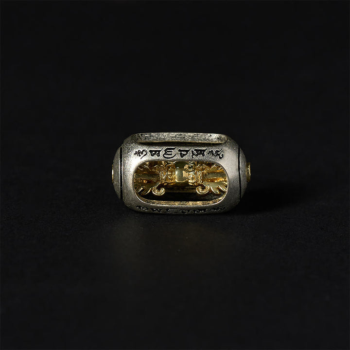 Buddha Stones Natural Lava Rock Om Mani Padme Hum Dorje Vajra Healing Bracelet - image 6