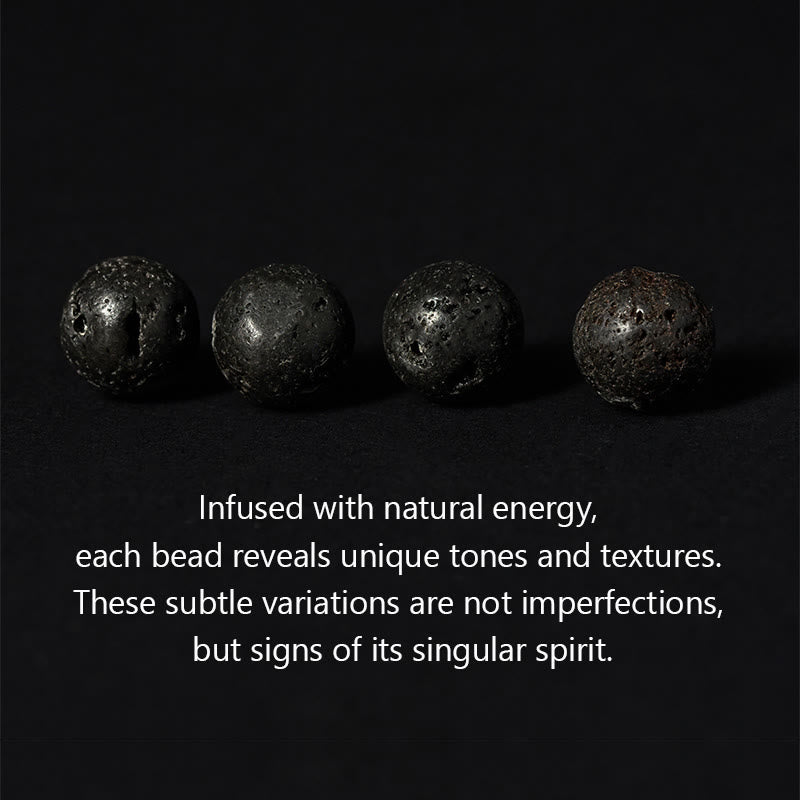 Buddha Stones Natural Lava Rock Om Mani Padme Hum Dorje Vajra Healing Bracelet - image 5