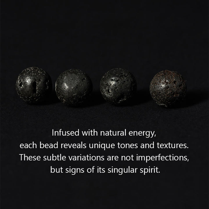 Buddha Stones Natural Lava Rock Om Mani Padme Hum Dorje Vajra Healing Bracelet - image 5