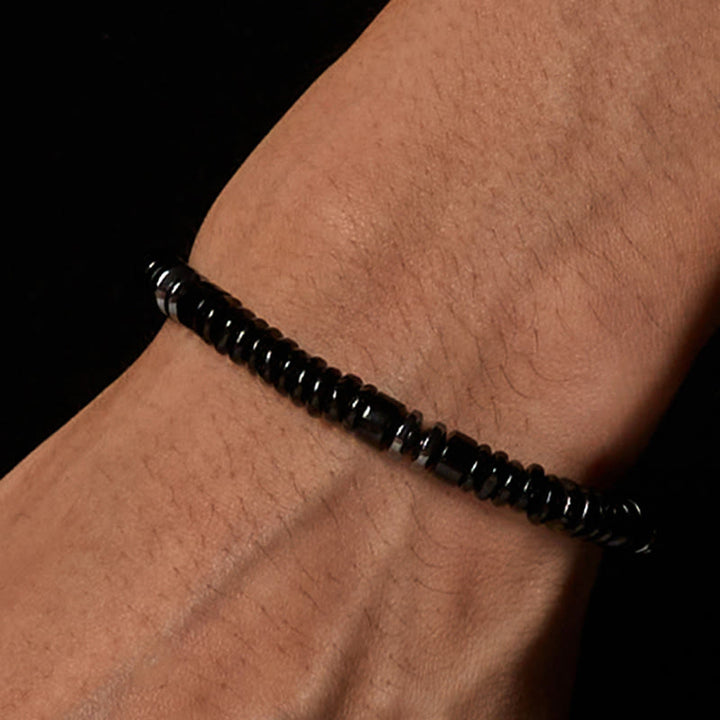 Buddha Stones Small Black Obsidian Green Aventurine Grey Jasper Tiger Eye Strength Rope Bracelet - image 2