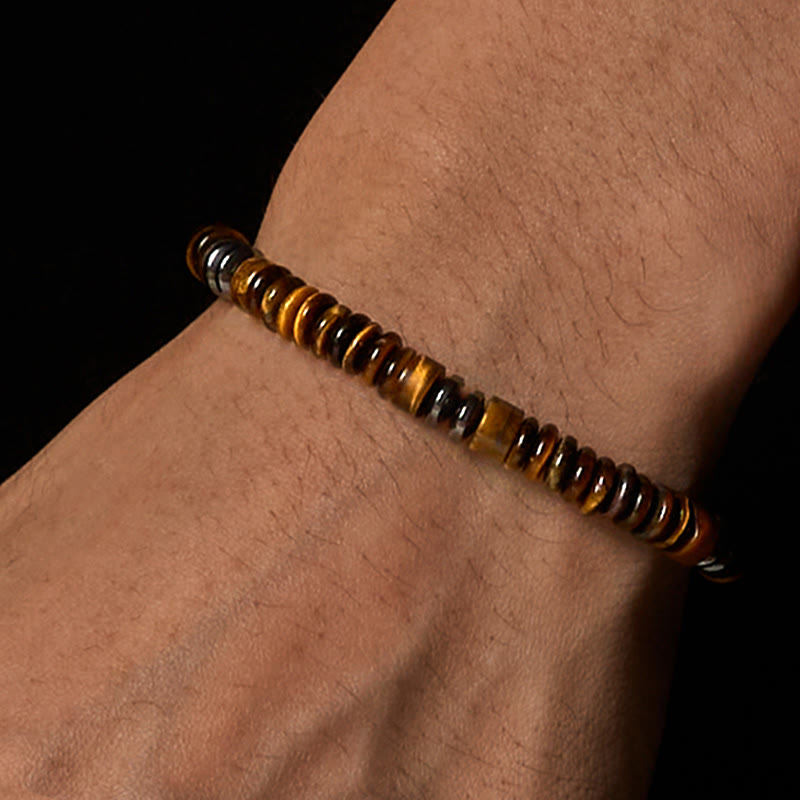 Buddha Stones Small Black Obsidian Green Aventurine Grey Jasper Tiger Eye Strength Rope Bracelet - image 21