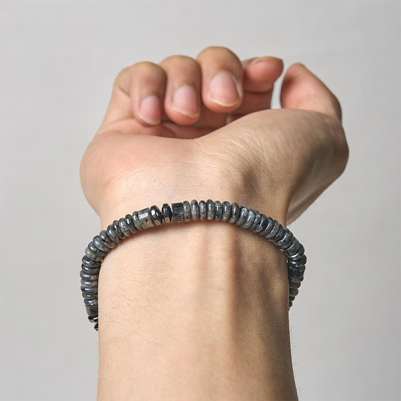 Buddha Stones Small Black Obsidian Green Aventurine Grey Jasper Tiger Eye Strength Rope Bracelet - image 10