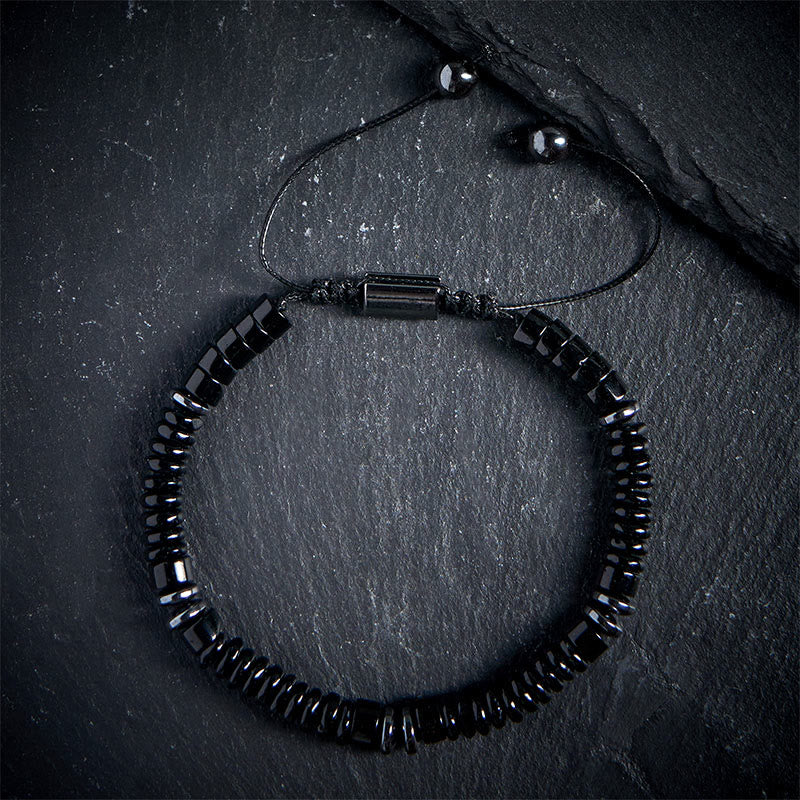 Buddha Stones Small Black Obsidian Green Aventurine Grey Jasper Tiger Eye Strength Rope Bracelet - Black Obsidian(Wrist Circumference: 15-20cm) - image 0