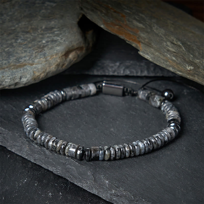 Buddha Stones Small Black Obsidian Green Aventurine Grey Jasper Tiger Eye Strength Rope Bracelet - image 8