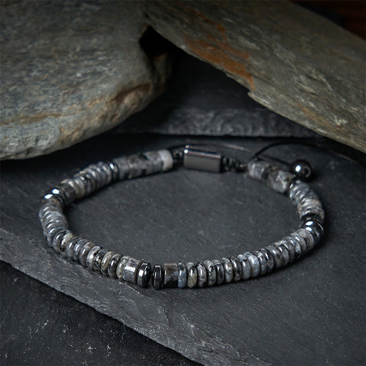 Buddha Stones Small Black Obsidian Green Aventurine Grey Jasper Tiger Eye Strength Rope Bracelet - image 8