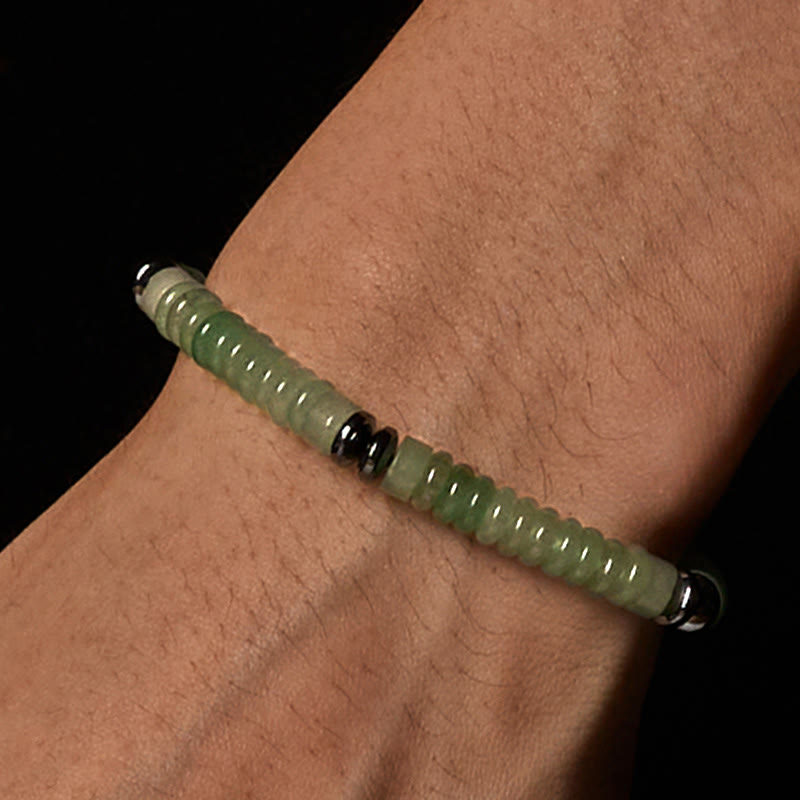 Buddha Stones Small Black Obsidian Green Aventurine Grey Jasper Tiger Eye Strength Rope Bracelet - image 15