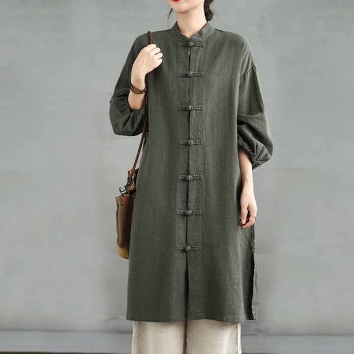 Buddha Stones Casual Frog-button Women's  Coat With Pockets - image 8