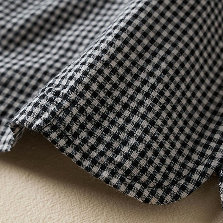 Buddha Stones Commute Plaid Pattern Women's Cotton Lapel Long Sleeve Jacket With Pockets - image 4