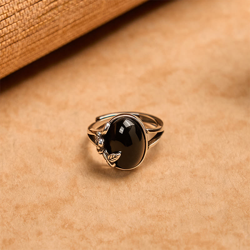 Buddha Stones Copper Rose Flower Adjustable Self Care Ring - image 1