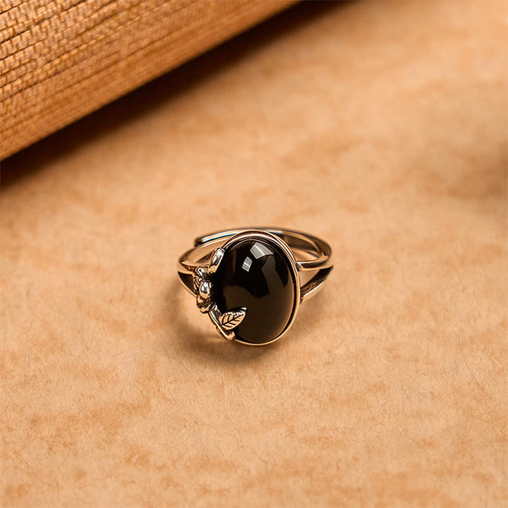 Buddha Stones Copper Rose Flower Adjustable Self Care Ring - image 1