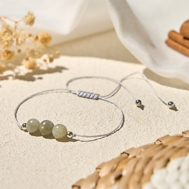 Buddha Stones Natural Labradorite Bead Rope Healing Bracelet - image 3