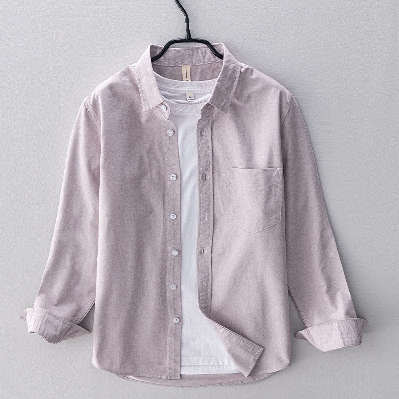 Buddha Stones Solid Color Long Sleeve Buttons Down Design Men Cotton Shirt Clothing - AntiqueWhite - US/UK/AU40，EU50 (3XL) - image 12