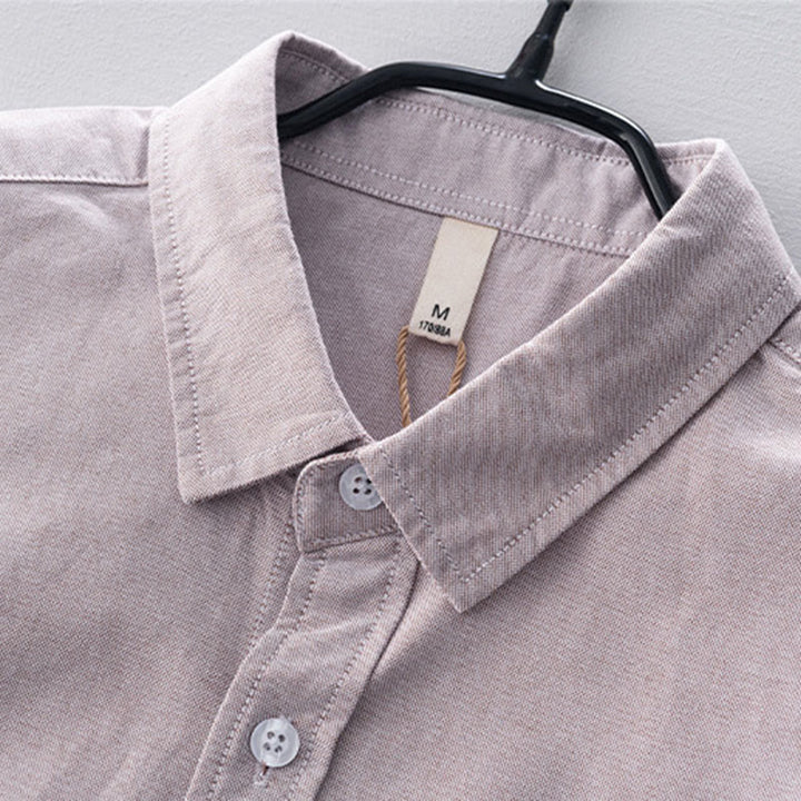 Buddha Stones Solid Color Long Sleeve Buttons Down Design Men Cotton Shirt Clothing - image 14