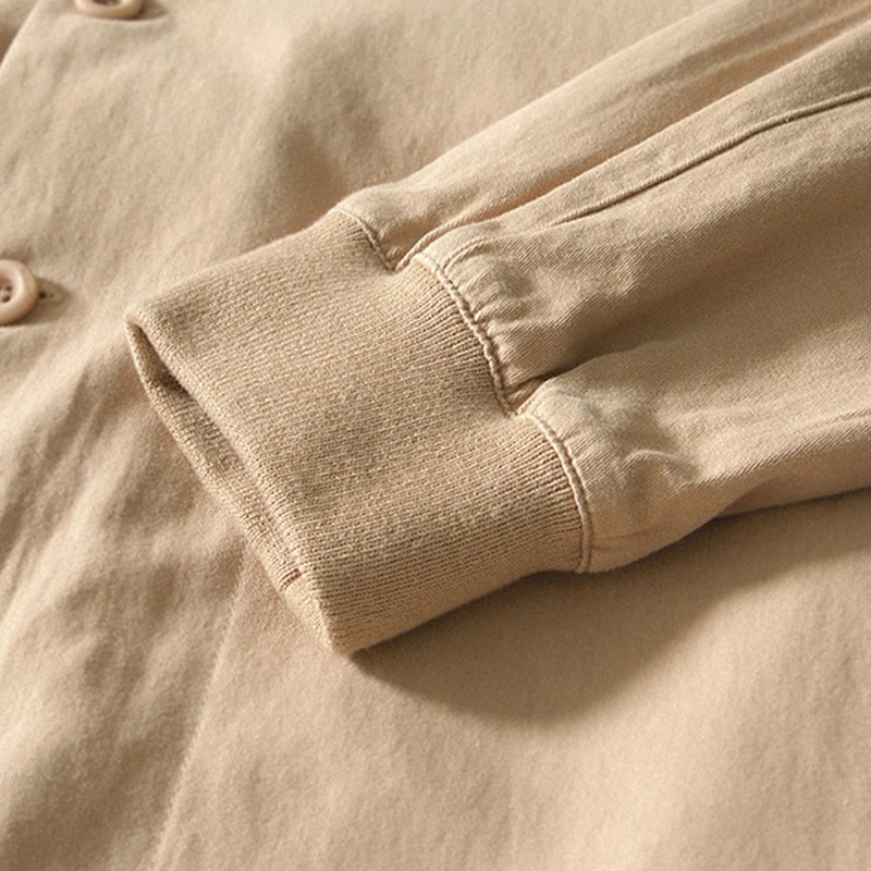 Buddha Stones Fall Solid Long Sleeve Buttons Down Men Cotton Shirt With Pockets - image 7