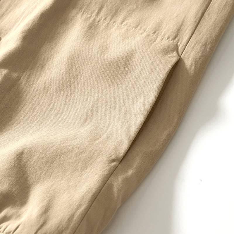 Buddha Stones Fall Solid Long Sleeve Buttons Down Men Cotton Shirt With Pockets - image 5