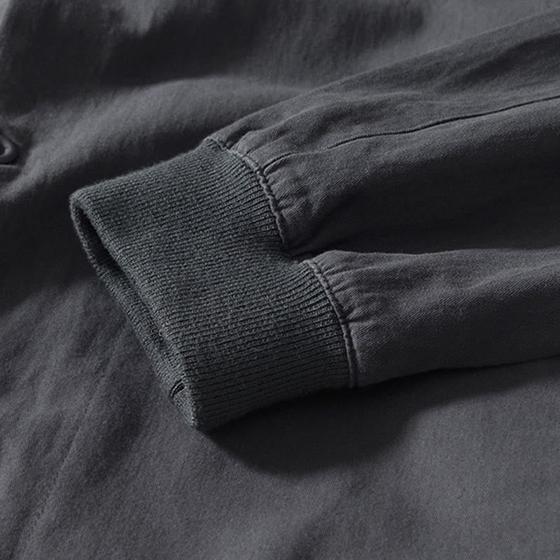 Buddha Stones Fall Solid Long Sleeve Buttons Down Men Cotton Shirt With Pockets - image 19