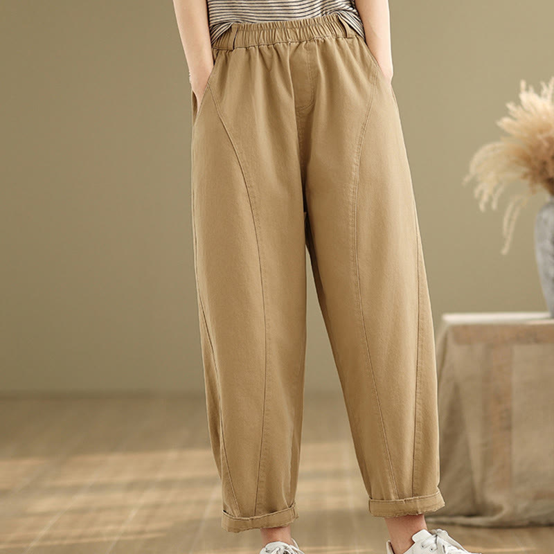 Buddha Stones Casual Elastic Waist Women's Polyester Harem Pants With Pockets - image 3