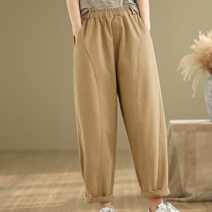 Buddha Stones Casual Elastic Waist Women's Polyester Harem Pants With Pockets - image 3