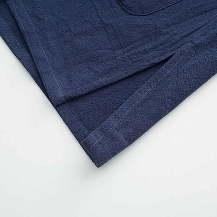 Buddha Stones 2Pcs Tang Suit Men's Frog-Button Cotton Long Sleeve Shirt Pants Set With Pockets - image 11