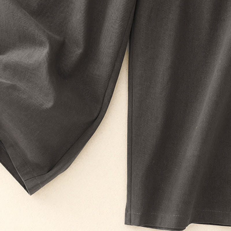 Buddha Stones Casual Snap Buttons Women's Cotton Polyester Pants With Pockets - image 14