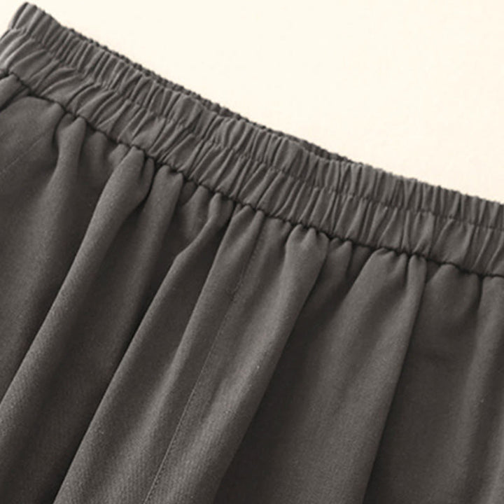 Buddha Stones Casual Snap Buttons Women's Cotton Polyester Pants With Pockets - image 13