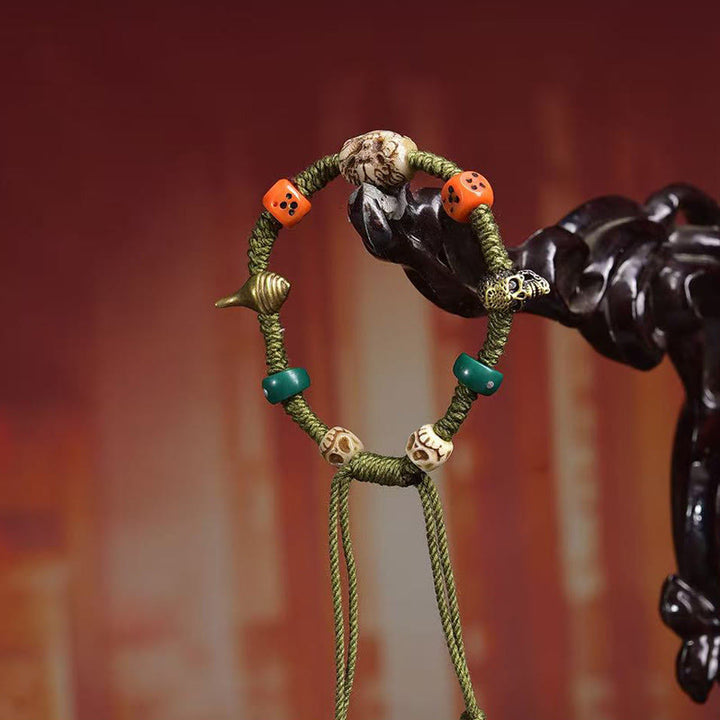 Buddha Stones Tibetan Dragon Pattern Dice Handmade Rope Bracelet - image 2