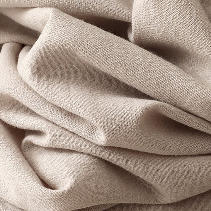 Buddha Stones Pure Color Stand Collar Double-breasted Buttons Design Cotton Long Sleeve Midi Dress - image 6