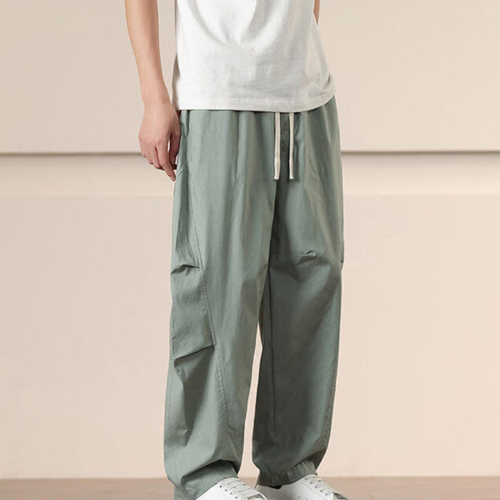 Buddha Stones Commute Spring Solid Color Drawstring Men's Harem Pants With Pockets - image 22