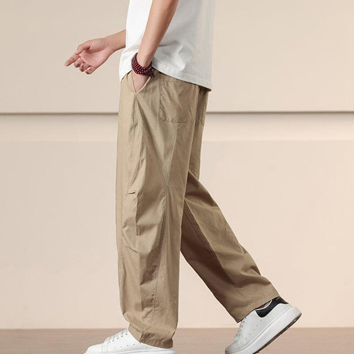Buddha Stones Commute Spring Solid Color Drawstring Men's Harem Pants With Pockets - image 6