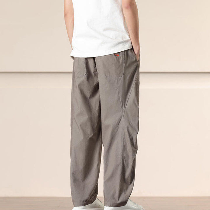 Buddha Stones Commute Spring Solid Color Drawstring Men's Harem Pants With Pockets - image 32