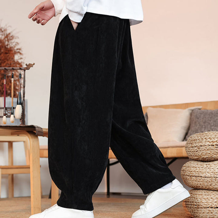 Buddha Stones Casual Solid Color Simple Design Men's Cotton Pants With Pockets - image 14