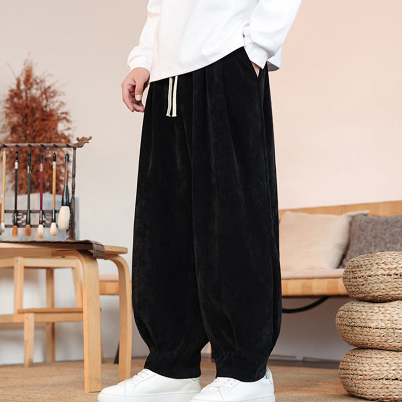Buddha Stones Casual Solid Color Simple Design Men's Cotton Pants With Pockets - image 16