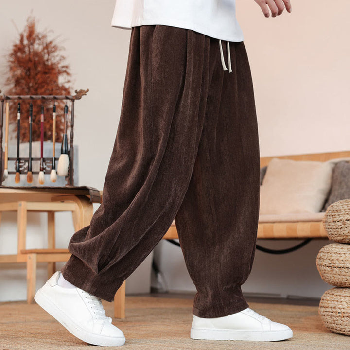 Buddha Stones Casual Solid Color Simple Design Men's Cotton Pants With Pockets - image 6