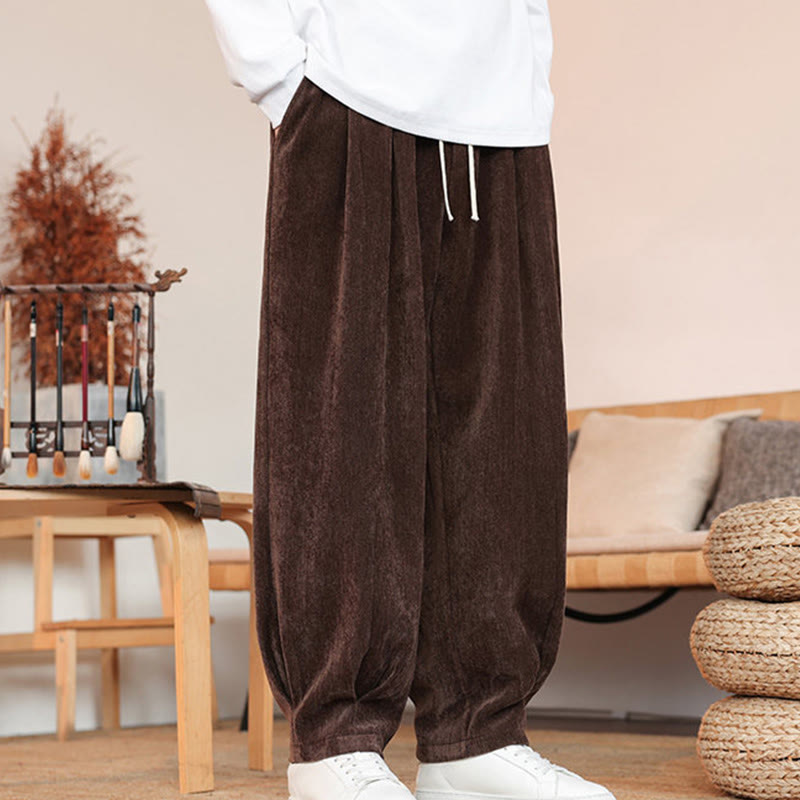 Buddha Stones Casual Solid Color Simple Design Men's Cotton Pants With Pockets - image 7