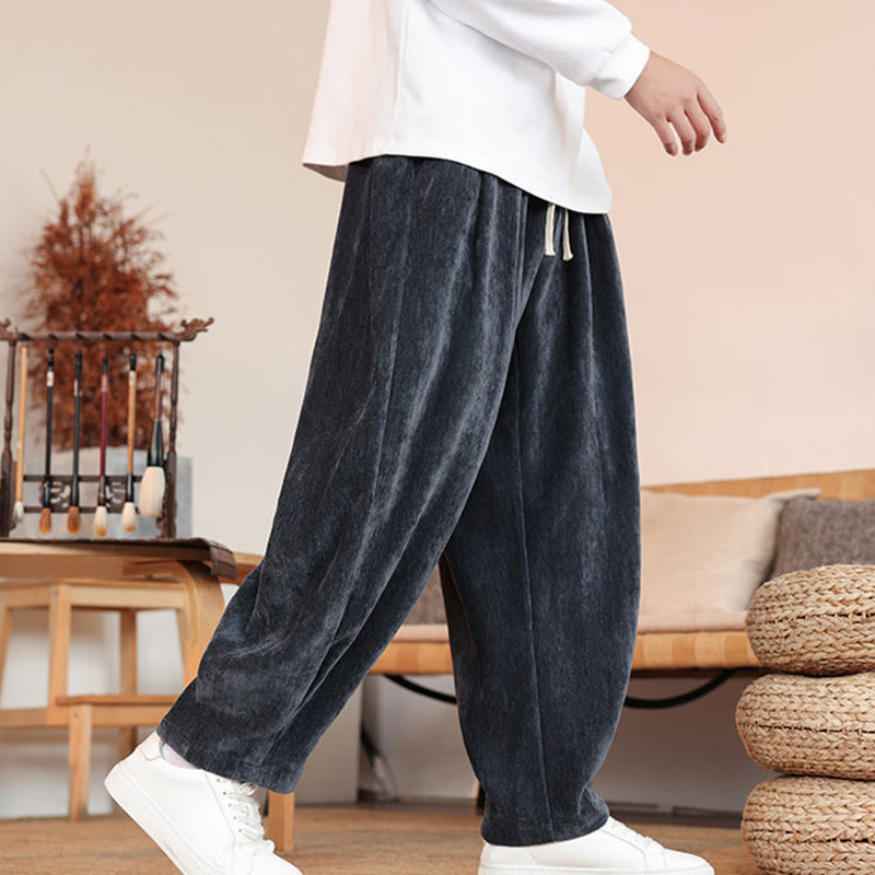 Buddha Stones Casual Solid Color Simple Design Men's Cotton Pants With Pockets - image 21