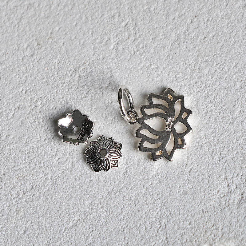 Buddha Stones 925 Sterling Silver Lotus Design Natural Pink Crystal Soothing Bracelet - image 15