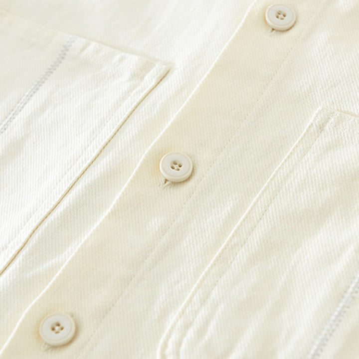 Buddha Stones Spring Commute Buttons Long Sleeve Shirt Men Cotton Clothing With Pockets - image 6