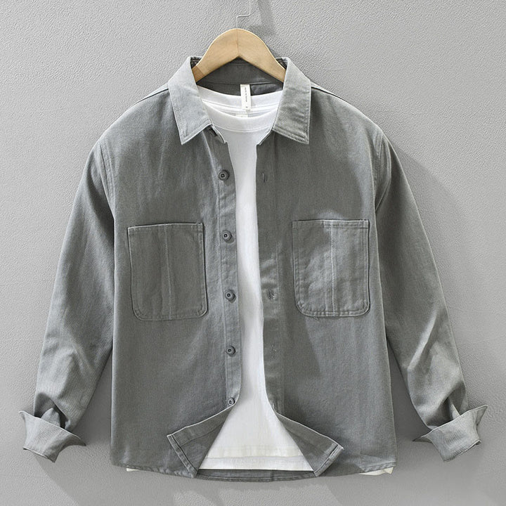 Buddha Stones Spring Commute Buttons Long Sleeve Shirt Men Cotton Clothing With Pockets - DarkGray - US/UK/AU42，EU52 (3XL) - image 14