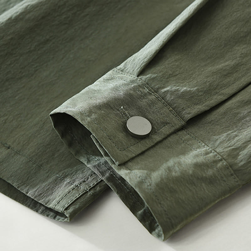 Buddha Stones Daily Long Sleeve Buttons Simple Design Men's Shirt With Pockets - image 8