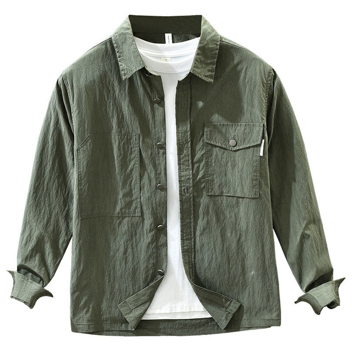 Buddha Stones Daily Long Sleeve Buttons Simple Design Men's Shirt With Pockets - image 13