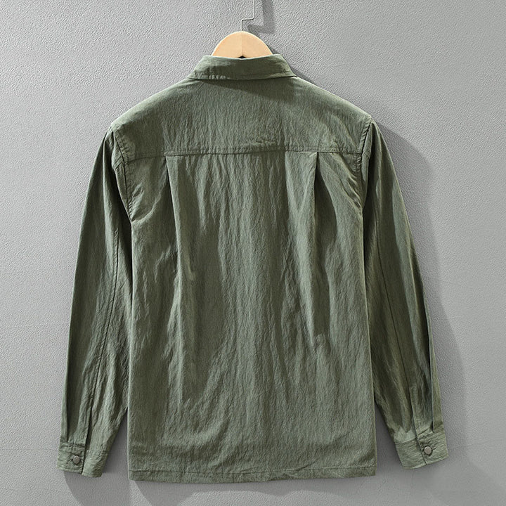 Buddha Stones Daily Long Sleeve Buttons Simple Design Men's Shirt With Pockets - image 1