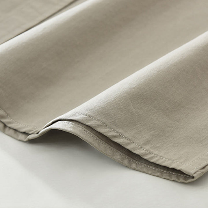 Buddha Stones Daily Plain Buttons Design Men's Long Sleeve Pure Cotton Shirt With Pockets - image 12