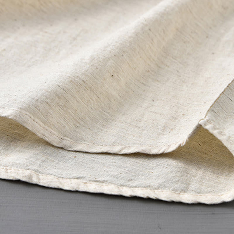 Buddha Stones Men's Spring Pure Color Stand Collar Cotton Linen Long Sleeve Shirt - image 14